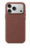 Slacked Woven iPhone Case in burgundy, textile back with raised camera surround